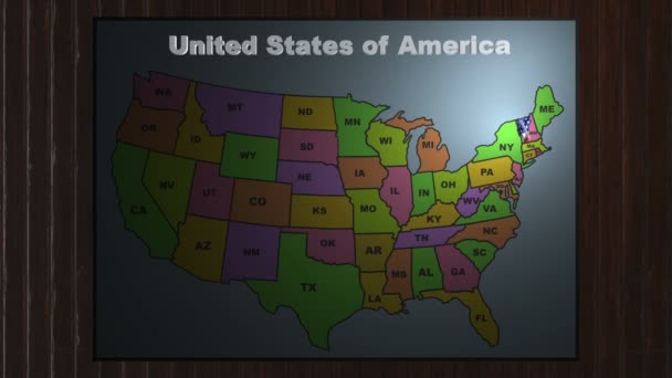 Vermont wyciągnąć z mapa skróty Stany Usa - Materiał filmowy, wideo