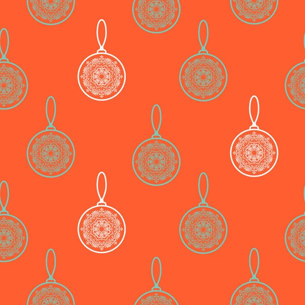 Christmas tree decoration seamless vector pattern. - Вектор,изображение