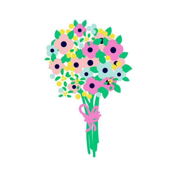 Flower bouquet flat style illustration. - Vector, Image
