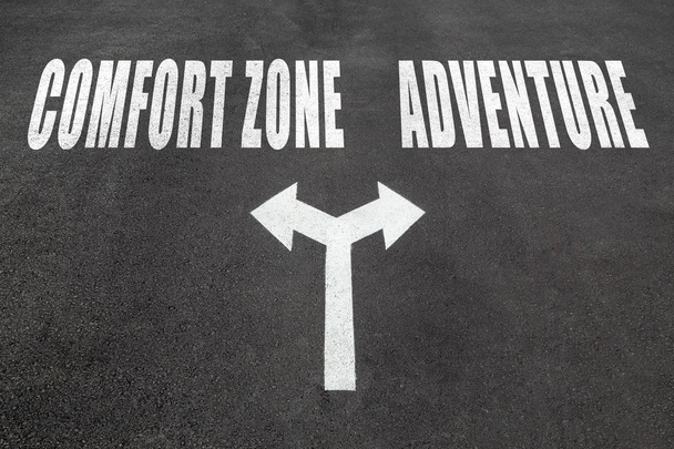 Comfort zone vs dobrodružství volbou koncept - Fotografie, Obrázek