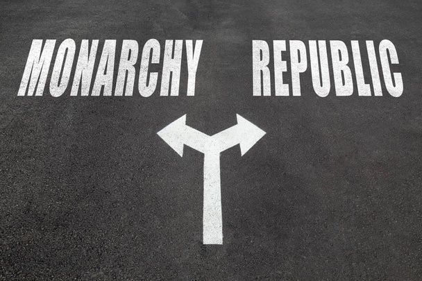 Μοναρχία vs Δημοκρατία επιλογή έννοια - Φωτογραφία, εικόνα