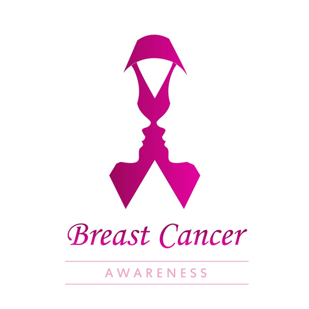 Лента с лицами двух женщин-плакат, дающий женщинам возможность бороться с раком молочной железы
  - Вектор,изображение