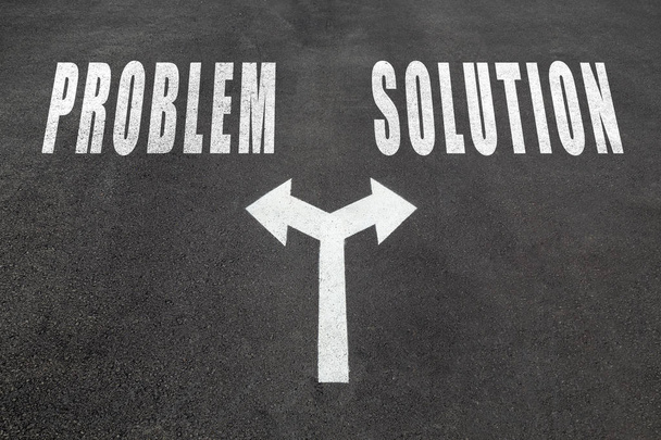 Πρόβλημα vs λύση επιλογή έννοια - Φωτογραφία, εικόνα