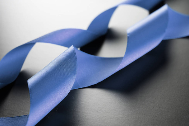 blue ribbon on black - Фото, зображення