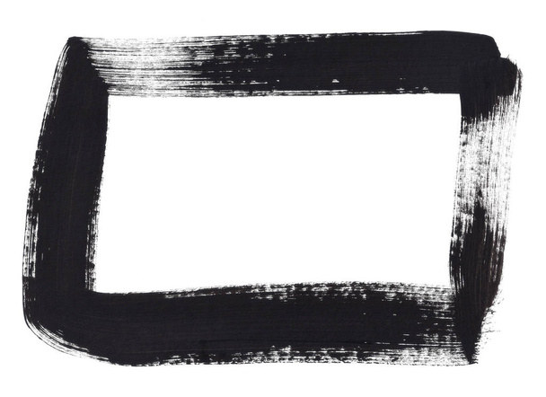 黒い手塗料長方形フレーム - 写真・画像