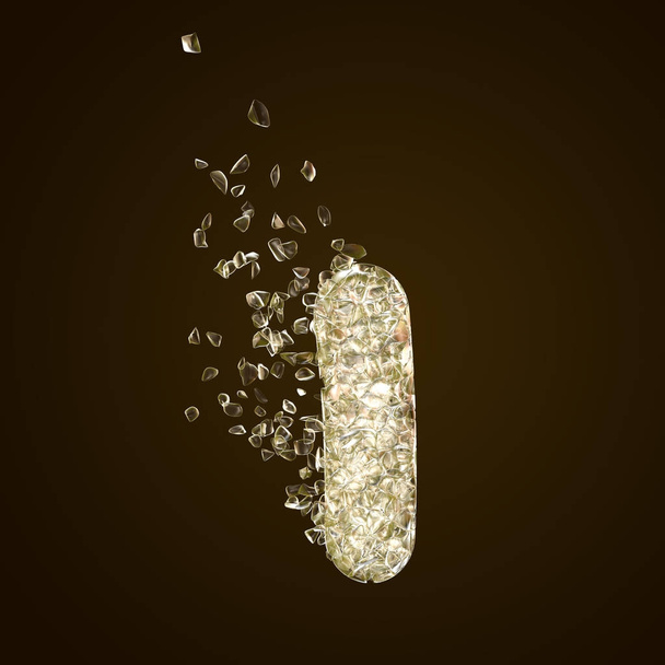 Destruction of bacterium, conceptual image for the use of antibiotics and other antibacterial agents - Photo, Image