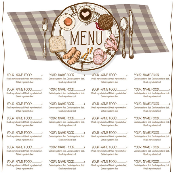 menu restauracji szablon projekt ręka graficzny - Wektor, obraz