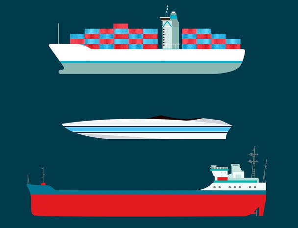 船クルーザー ボート海シンボル船旅行業界ベクトル ヨット クルーズ海洋アイコンのセット - ベクター画像