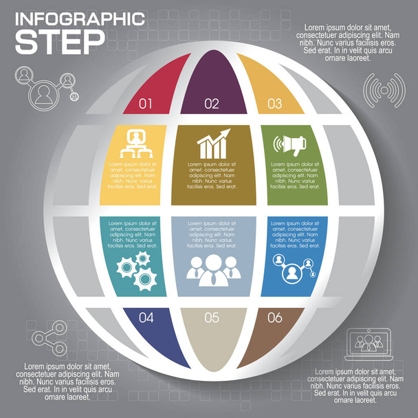 Moderne Infografik Option Banner, abstrakte Weltkarte EPS 10 - Vektor, Bild