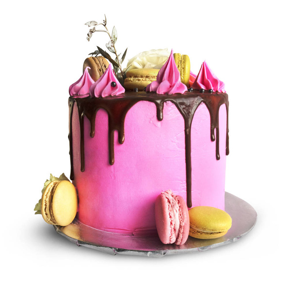 Απομονωμένη κέικ σοκολάτας ροζ - Φωτογραφία, εικόνα