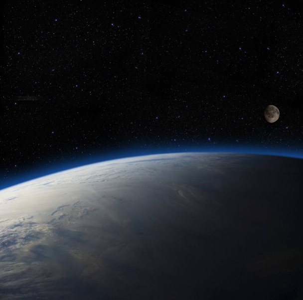 Earth overlooking the moon - Photo, Image
