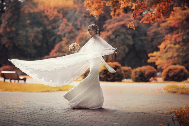 bride in white wedding dress   - Valokuva, kuva