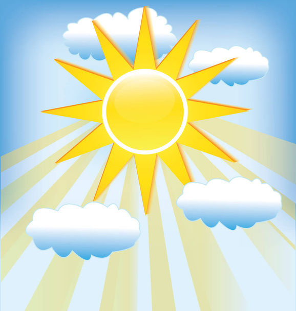 Sun rays icon logo - Vector, Image