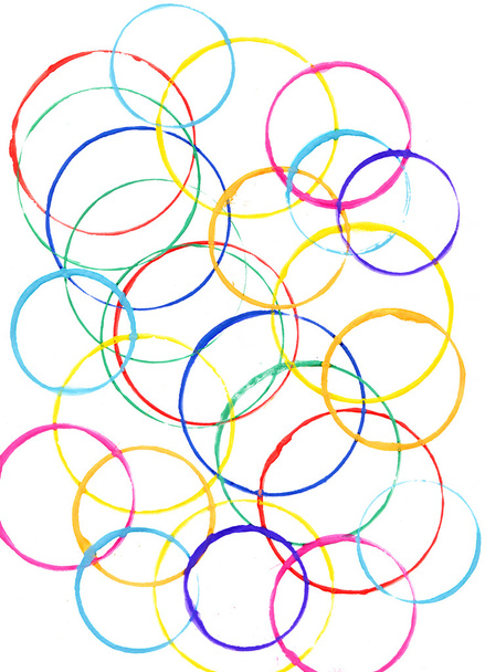 Цветные круги из краски
 - Фото, изображение