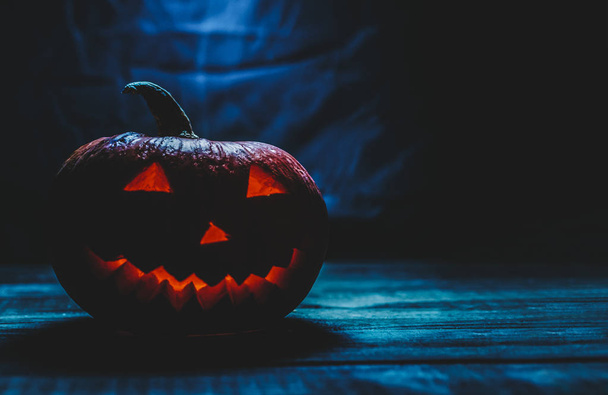 Halloween Pumpkin In Dark - Фото, изображение