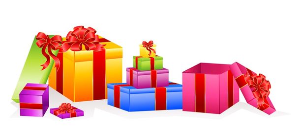 Beautiful gifts with a bow - Vector, Image