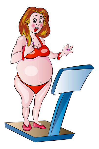 Overweight Woman, illustration - Vector, Image