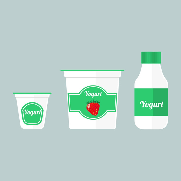 Illustrazione colorata del packaging yogurt
 - Vettoriali, immagini