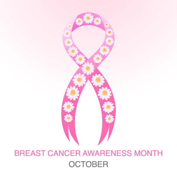 Pink ribbon breast cancer awareness symbol  - Vector, afbeelding