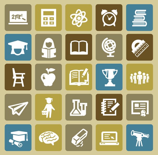 Education icons - Vektor, obrázek