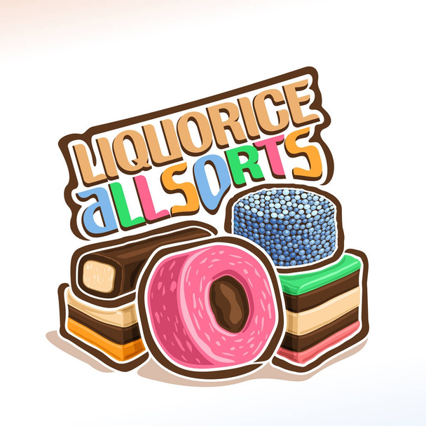 Vektorové logo pro angličtinu bonbony lékořice Allsorts - Vektor, obrázek