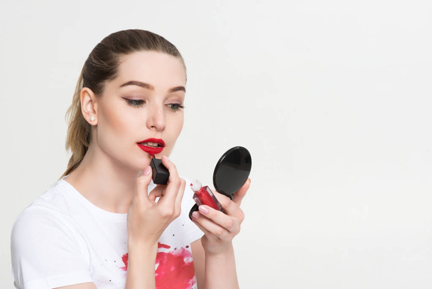Visagistin, Make-up für Mädchen - Foto, Bild
