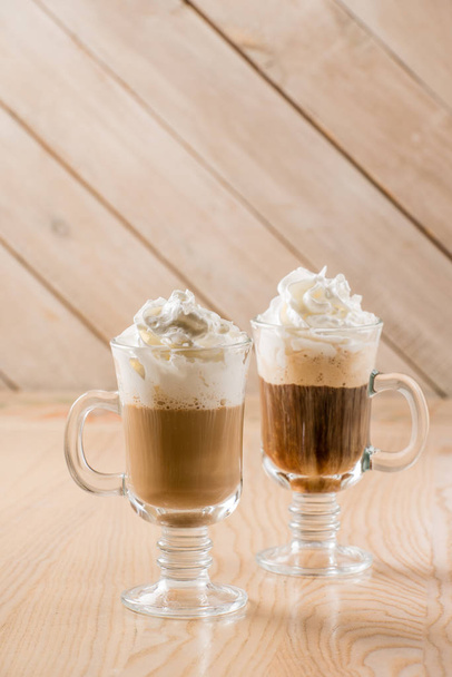 coffee with whipped cream - Photo, image
