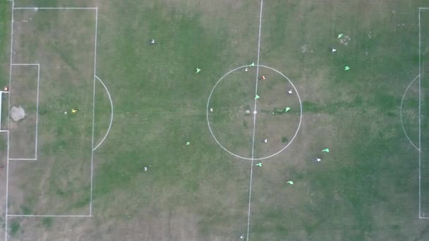 Luchtfoto stadion spel voetbalwedstrijd - Video