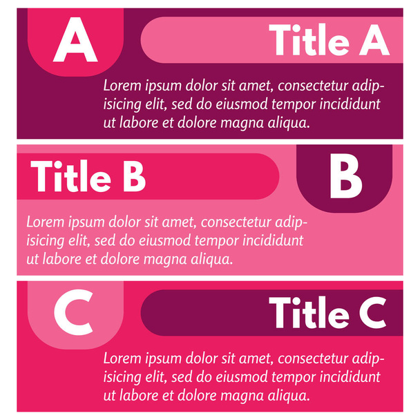 Set of three horizontal colorful options banners - Vektor, Bild