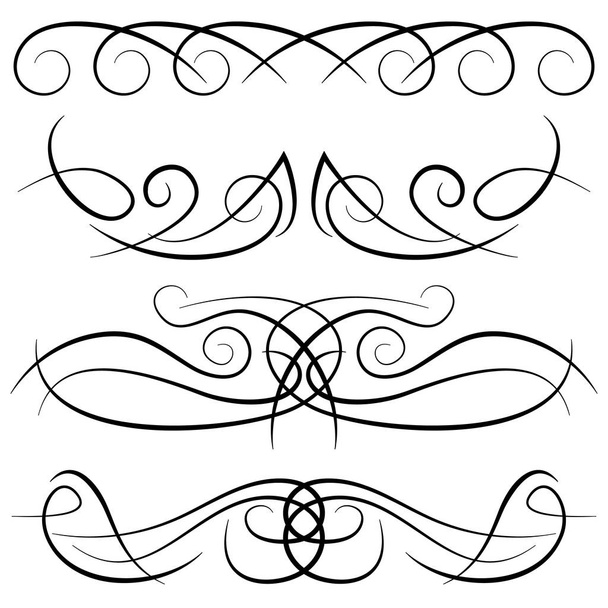 Set of vintage decorative curls, swirls, monograms and calligraphic borders - Vector, Image