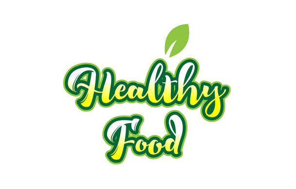 healthy food word font text typographic logo design with green l - Διάνυσμα, εικόνα