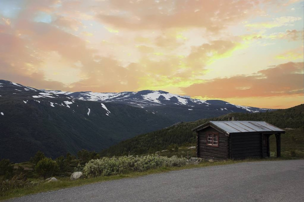 Een hut in het jotunheimen Noorse bergen - Foto, afbeelding