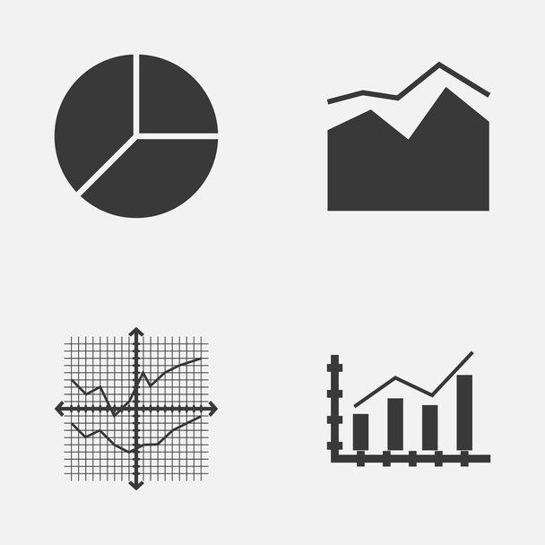 Grafikler, diyagramlar ve istatistik simgeleri kümesi. Kaliteli sembol koleksiyonu. Simgeler web, uygulama ve UI tasarımı için kullanılabilir. - Vektör, Görsel
