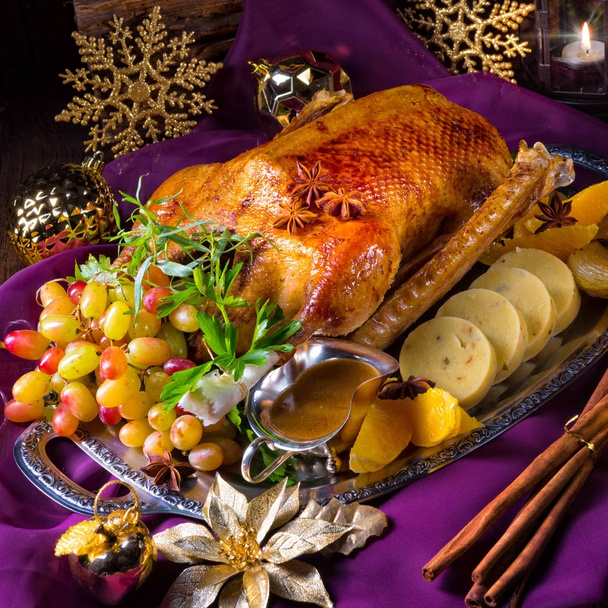 Christmas goose dinner  - Photo, Image