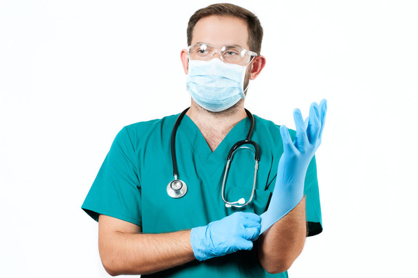 Male Doctor with Stethoscope in hospital - Фото, зображення