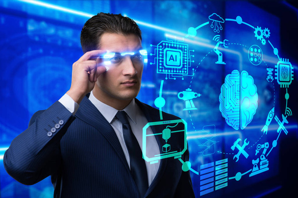 Artificial intelligence concept with businessman - Fotografie, Obrázek