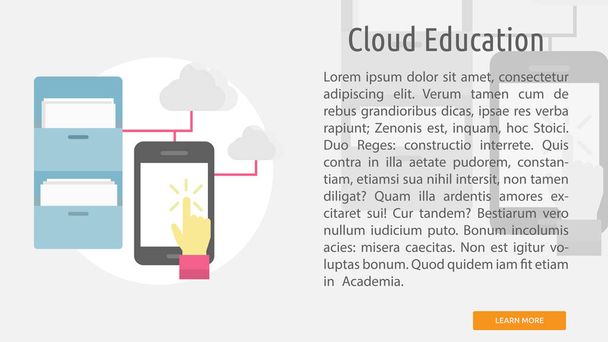Cloud Education Conceptual Banner - Διάνυσμα, εικόνα
