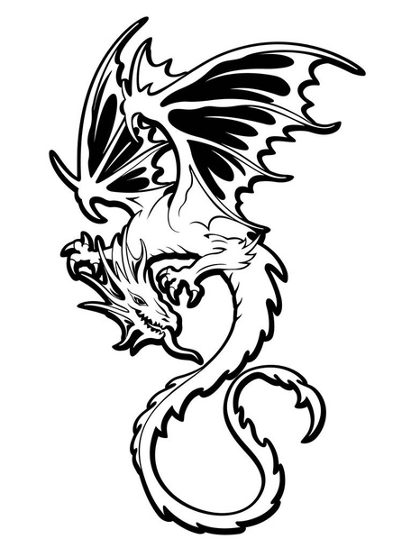 Объект иллюстрации дракона
 - Вектор,изображение