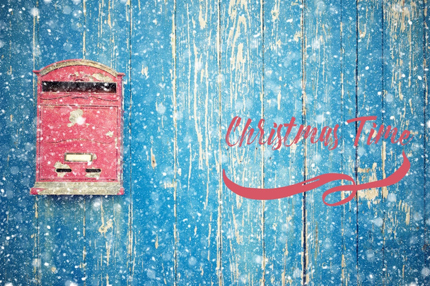 Letter Box On Blue Wood Door - Photo, Image