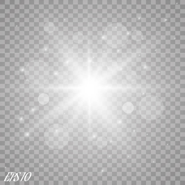 Glow light effect. Star burst with sparkles.Sun. - Vector, Image