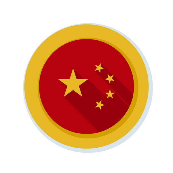 Čína tlačítko příznak - Vektor, obrázek