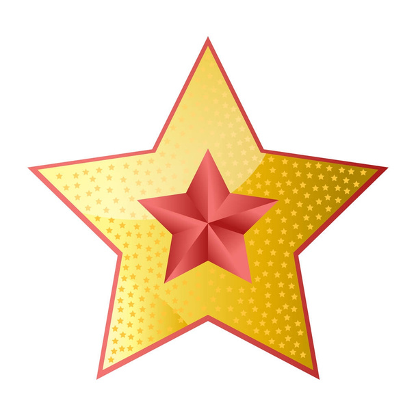 golden five-pointed star - Vector, Image