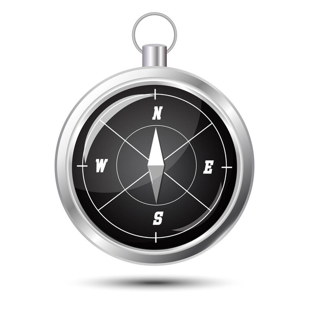 Glossy Compass with windrose - Вектор, зображення
