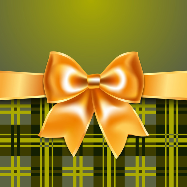 Tartan background with ribbon bow - Vector, Image