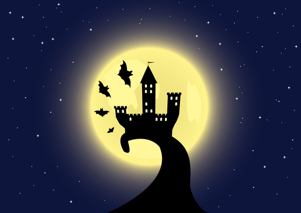 Old castle on the moon background - Vector, Image