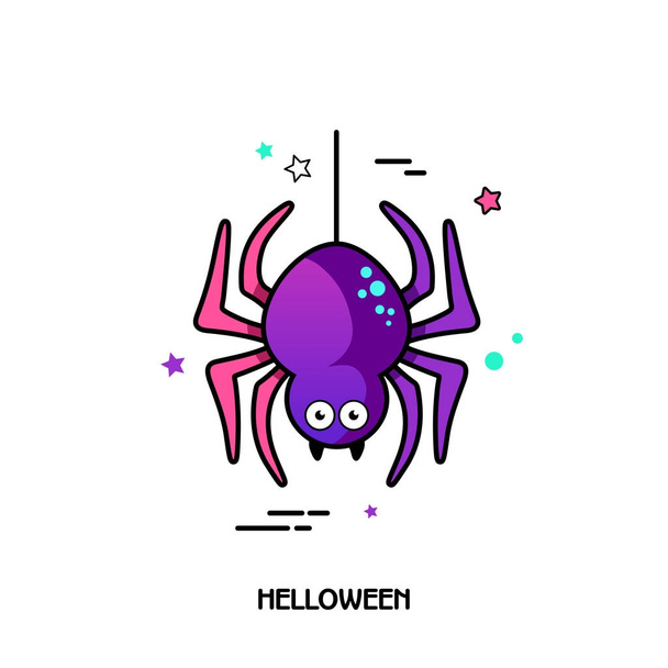 Örümcek vektör simgesi. Cadılar Bayramı etiket - Vektör, Görsel