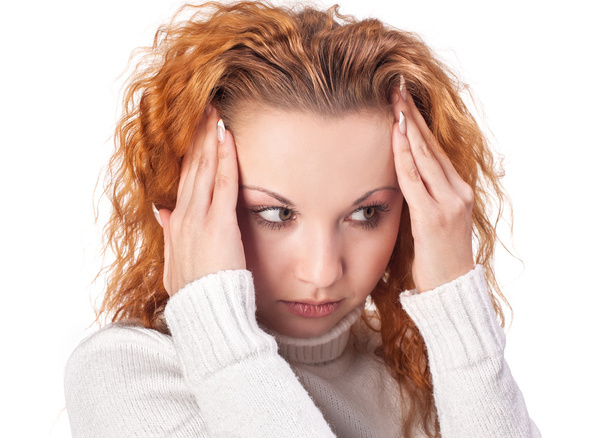 Donna che soffre di mal di testa - Foto, immagini