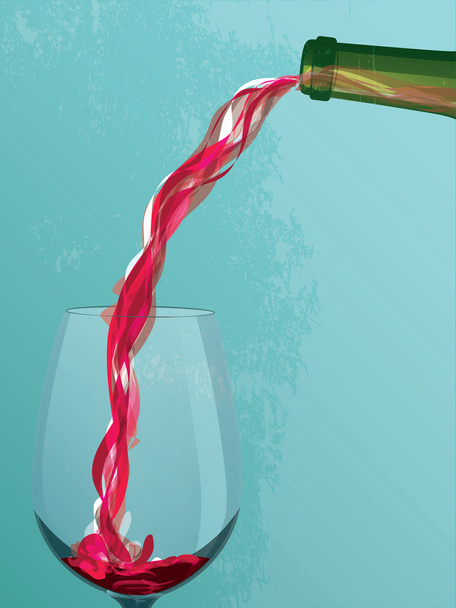 nalewanie wina - Wektor, obraz