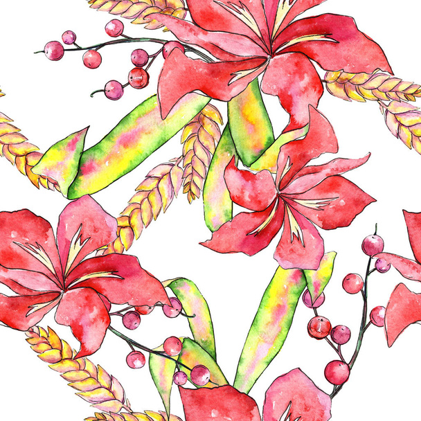 Tropical plant pattern in a watercolor style. - Фото, зображення