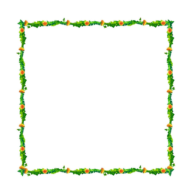 Акварель Весенний одуванчик цветы, цветы квадратная рамка изола
 - Вектор,изображение